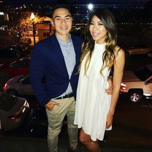 BCBG beautiful white ivory dress size small